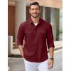 COOFANDY Mens Casual Button Down Shirts Long Sleeve Wrinkle-Free Shirt Lightweight Shirt Jacket(Burgundy)