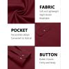 COOFANDY Mens Casual Button Down Shirts Long Sleeve Wrinkle-Free Shirt Lightweight Shirt Jacket(Burgundy)