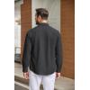 COOFANDY Mens Casual Button Down Shirts Long Sleeve Wrinkle-Free Shirt Lightweight Shirt Jacket(Dark Gray)