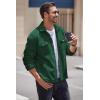 COOFANDY Mens Casual Button Down Shirts Long Sleeve Wrinkle-Free Shirt Lightweight Shirt Jacket(Green)
