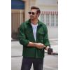 COOFANDY Mens Casual Button Down Shirts Long Sleeve Wrinkle-Free Shirt Lightweight Shirt Jacket(Green)