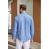 COOFANDY Mens Casual Button Down Shirts Long Sleeve Wrinkle-Free Shirt Lightweight Shirt Jacket(Light Blue)