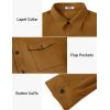 COOFANDY Mens Casual Button Down Shirts Long Sleeve Wrinkle-Free Shirt Lightweight Shirt Jacket(Light Brown)