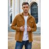 COOFANDY Mens Casual Button Down Shirts Long Sleeve Wrinkle-Free Shirt Lightweight Shirt Jacket(Light Brown)