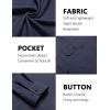 COOFANDY Mens Casual Button Down Shirts Long Sleeve Wrinkle-Free Shirt Lightweight Shirt Jacket(Navy Blue)
