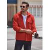 COOFANDY Mens Casual Button Down Shirts Long Sleeve Wrinkle-Free Shirt Lightweight Shirt Jacket(Red-orange)