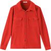 COOFANDY Mens Casual Button Down Shirts Long Sleeve Wrinkle-Free Shirt Lightweight Shirt Jacket(Red-orange)