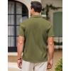 COOFANDY Men’s Casual Button Down Shirts Short Sleeve Summer Beach Shirt Fashion Textured Shirts with Pocket(Army Green)