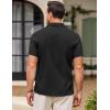 COOFANDY Men’s Casual Button Down Shirts Short Sleeve Summer Beach Shirt Fashion Textured Shirts with Pocket(Black)