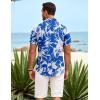 COOFANDY Men’s Casual Button Down Shirts Short Sleeve Summer Beach Shirt Fashion Textured Shirts with Pocket(Blue)