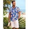 COOFANDY Men’s Casual Button Down Shirts Short Sleeve Summer Beach Shirt Fashion Textured Shirts with Pocket(Blue Floral)
