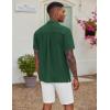 COOFANDY Men’s Casual Button Down Shirts Short Sleeve Summer Beach Shirt Fashion Textured Shirts with Pocket(Bright Green)