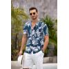COOFANDY Men’s Casual Button Down Shirts Short Sleeve Summer Beach Shirt Fashion Textured Shirts with Pocket(Dark Blue-white Floral)