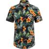 COOFANDY Men’s Casual Button Down Shirts Short Sleeve Summer Beach Shirt Fashion Textured Shirts with Pocket(Flower Navy)