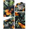 COOFANDY Men’s Casual Button Down Shirts Short Sleeve Summer Beach Shirt Fashion Textured Shirts with Pocket(Flower Navy)