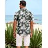 COOFANDY Men’s Casual Button Down Shirts Short Sleeve Summer Beach Shirt Fashion Textured Shirts with Pocket(Green Floral)