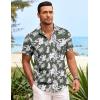 COOFANDY Men’s Casual Button Down Shirts Short Sleeve Summer Beach Shirt Fashion Textured Shirts with Pocket(Green Floral)