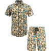 COOFANDY Men’s Casual Button Down Shirts Short Sleeve Summer Beach Shirt Fashion Textured Shirts with Pocket(Irregular Shape)