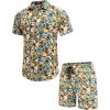 COOFANDY Men’s Casual Button Down Shirts Short Sleeve Summer Beach Shirt Fashion Textured Shirts with Pocket(Irregular Shape)