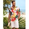 COOFANDY Men’s Casual Button Down Shirts Short Sleeve Summer Beach Shirt Fashion Textured Shirts with Pocket(White Floral&leaves)