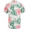 COOFANDY Men’s Casual Button Down Shirts Short Sleeve Summer Beach Shirt Fashion Textured Shirts with Pocket(W-leaf & Flower)