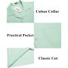 COOFANDY Men’s Casual Button Down Shirts Short Sleeve Summer Cuban Vacation Beach Shirts(Green)