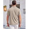 COOFANDY Men’s Casual Button Down Shirts Short Sleeve Summer Cuban Vacation Beach Shirts(Khaki)