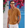 COOFANDY Men’s Casual Button Down Shirts Short Sleeve Summer Cuban Vacation Beach Shirts(Light Brown)