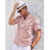 COOFANDY Men’s Casual Button Down Shirts Short Sleeve Summer Cuban Vacation Beach Shirts(Pink)