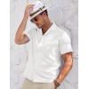 COOFANDY Men’s Casual Button Down Shirts Short Sleeve Summer Cuban Vacation Beach Shirts(White)
