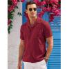 COOFANDY Men’s Casual Button Down Shirts Short Sleeve Summer Cuban Vacation Beach Shirts(Wine Red)