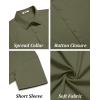 COOFANDY Men’s Casual Button Down Shirts Short Sleeve Summer Untucked Dress Shirts(Army Green)