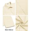 COOFANDY Men’s Casual Button Down Shirts Short Sleeve Summer Untucked Dress Shirts(Beige)