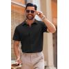 COOFANDY Men’s Casual Button Down Shirts Short Sleeve Summer Untucked Dress Shirts(Black)