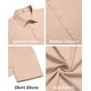 COOFANDY Men’s Casual Button Down Shirts Short Sleeve Summer Untucked Dress Shirts(Khaki)