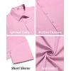 COOFANDY Men’s Casual Button Down Shirts Short Sleeve Summer Untucked Dress Shirts(Pink)