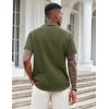 COOFANDY Mens Casual Button Down Shirts Short Sleeve Textured Shirt Summer Beach Shirts for Men(Army Green)