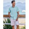 COOFANDY Mens Casual Button Down Shirts Short Sleeve Textured Shirt Summer Beach Shirts for Men(Baby Blue)