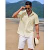 COOFANDY Mens Casual Button Down Shirts Short Sleeve Textured Shirt Summer Beach Shirts for Men(Beige)