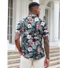 COOFANDY Mens Casual Button Down Shirts Short Sleeve Textured Shirt Summer Beach Shirts for Men(Black-flowers)