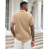 COOFANDY Mens Casual Button Down Shirts Short Sleeve Textured Shirt Summer Beach Shirts for Men(Kahki)