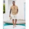 COOFANDY Mens Casual Button Down Shirts Short Sleeve Textured Shirt Summer Beach Shirts for Men(Kahki)