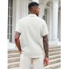 COOFANDY Mens Casual Button Down Shirts Short Sleeve Textured Shirt Summer Beach Shirts for Men(White)