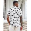 COOFANDY Mens Casual Button Down Shirts Short Sleeve Textured Shirt Summer Beach Shirts for Men(White-coconut Tree)