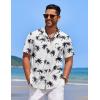 COOFANDY Mens Casual Button Down Shirts Short Sleeve Textured Shirt Summer Beach Shirts for Men(White-coconut Tree)