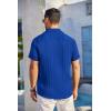 COOFANDY Men’s Casual Button Down Shirts Short Sleeve Textured Summer Beach Shirt with Pocket(Royal Blue)