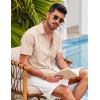 COOFANDY Men’s Casual Button Down Shirts Stretch Short Sleeve Business Dress Shirt with Pocket(A-champagne)
