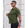 COOFANDY Men’s Casual Button Down Shirts Stretch Short Sleeve Business Dress Shirt with Pocket(Army Green)