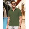 COOFANDY Men’s Casual Button Down Short Sleeve Shirt Textured Summer Beach Vacation Shirt(Army Green)