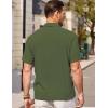 COOFANDY Men’s Casual Button Down Short Sleeve Shirt Textured Summer Beach Vacation Shirt(Army Green)
